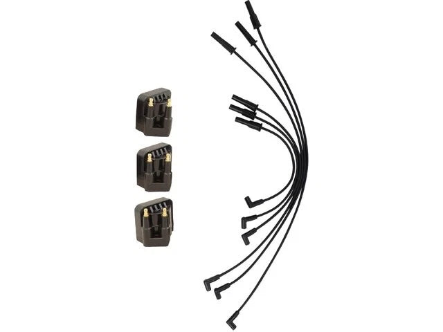 Set of 4 Ignition Coils and Spark Plug Wires for Buick LeSabre (1992–1995) 87335BWRB