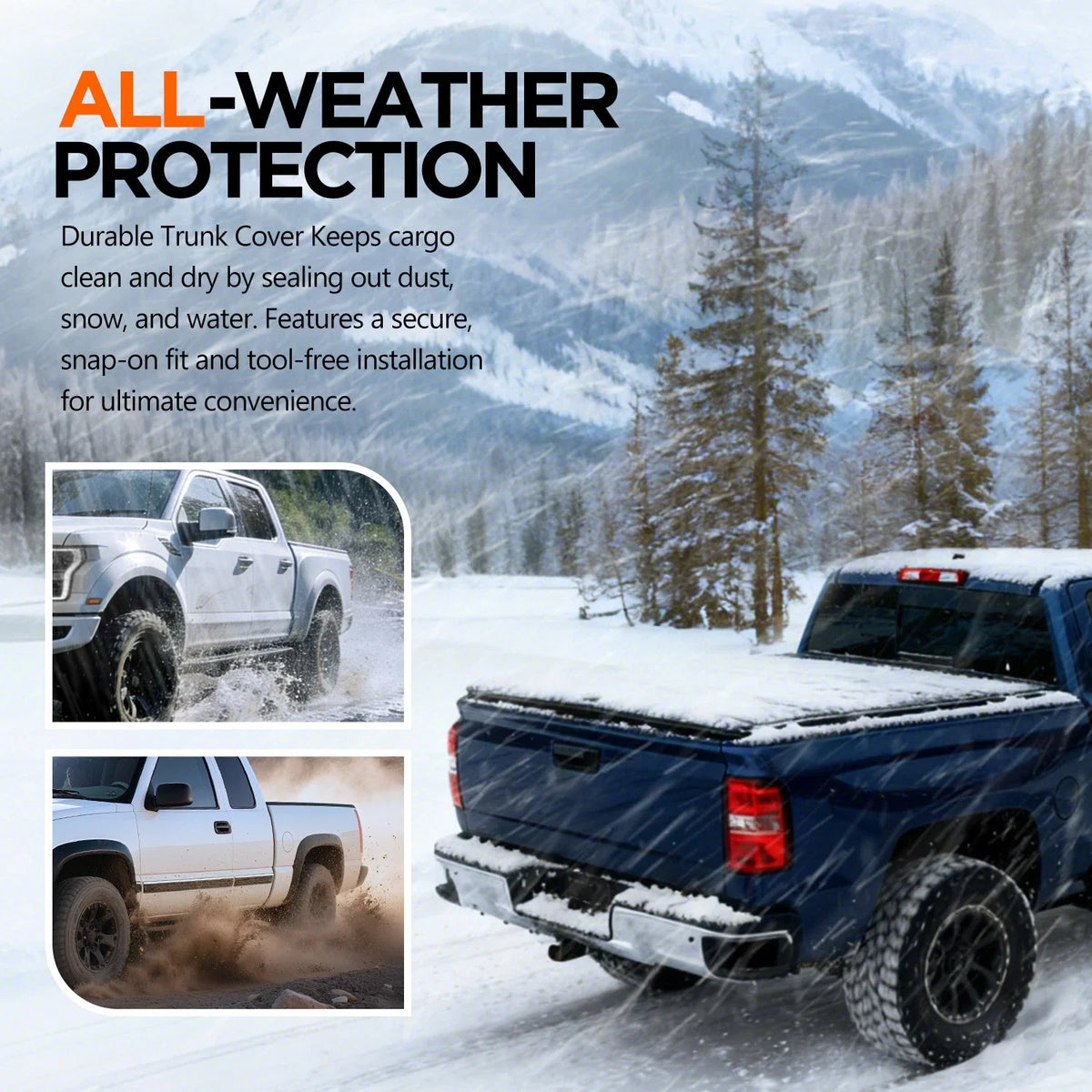 Low Profile Hard Tri-Fold Tonneau Cover for Silverado Sierra 1500 (2019–2025)