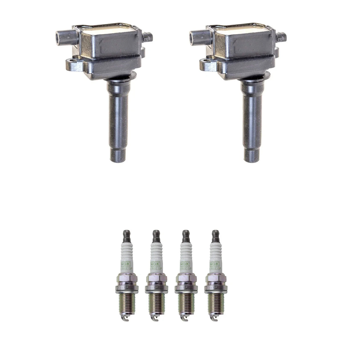 Set of 2 Ignition Coils & 4 NGK Platinum Spark Plugs for Sportage