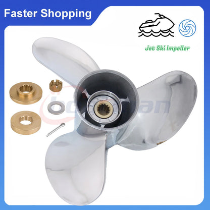 Outboard Propeller 13 7/8x19 for Yamaha 50-115HP (Stainless, Hardware Kits)