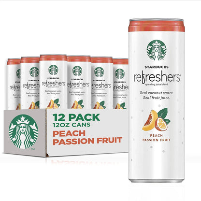 Pack of 12 Starbucks Refreshers Peach Passion Fruit 12 Fl Oz