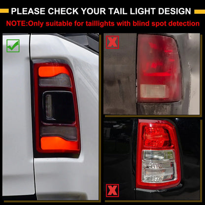 Tail Light Cover Trim for Dodge Ram 1500 2500 3500 (2019–2024)