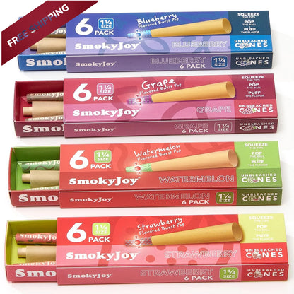Set of 4 Pre Rolled Pop Cones for Rolling Papers 1 1/4 Size