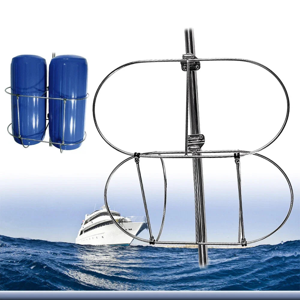 Folding Double Fender Holder for Inflatable Boat (9.5 Inch)