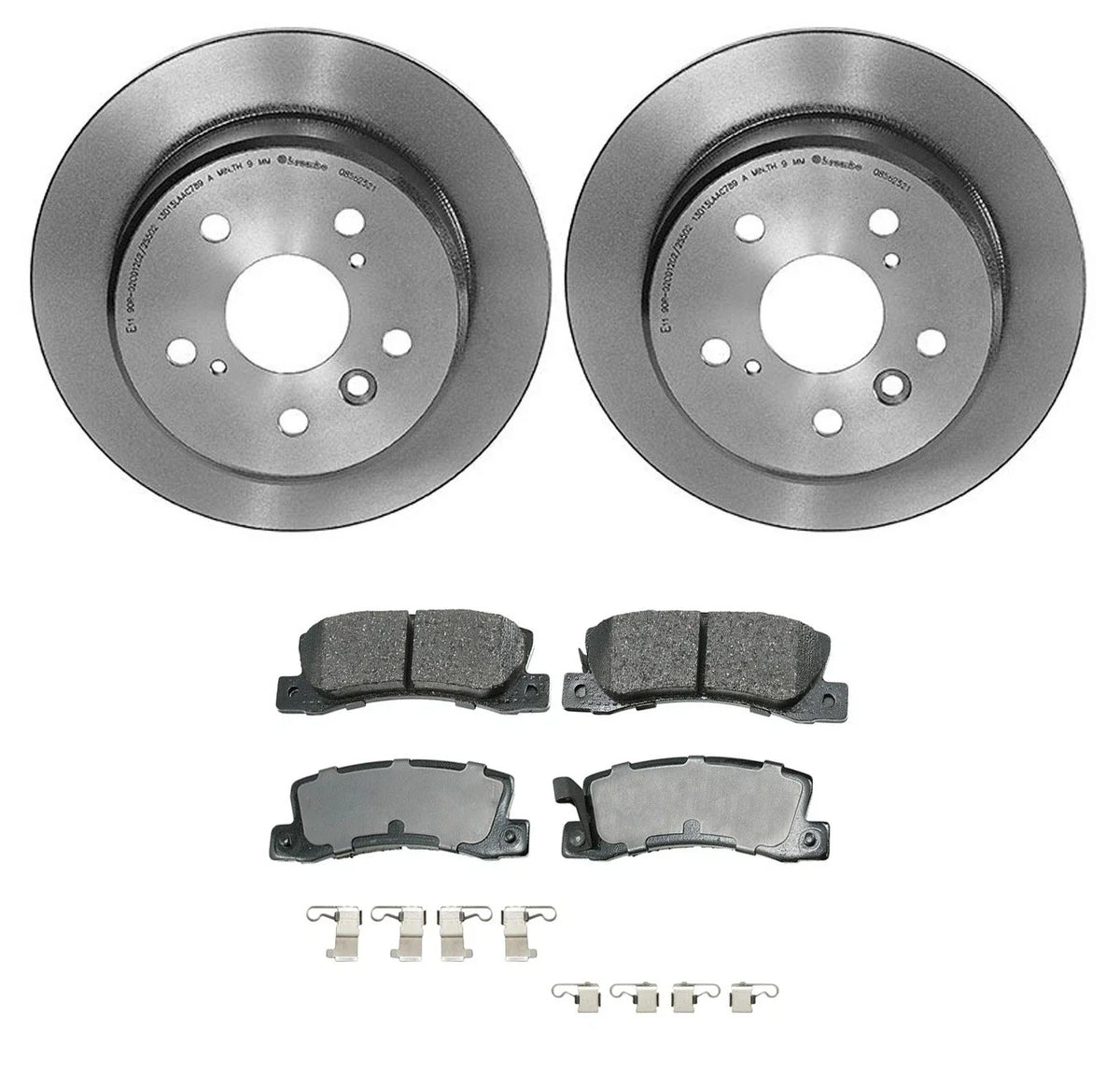 Akebono ProACT Rear Brake Kit Disc Rotors & Pads for ES300, Camry, Solara (1992–2006)