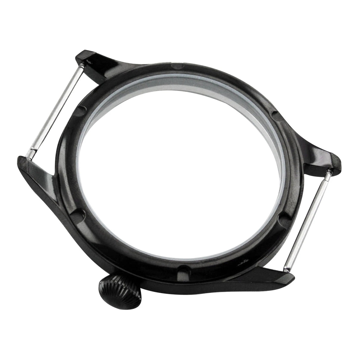 Black Stainless Steel Watch Case 44mm for ETA 6497 6498 Seagull ST3600