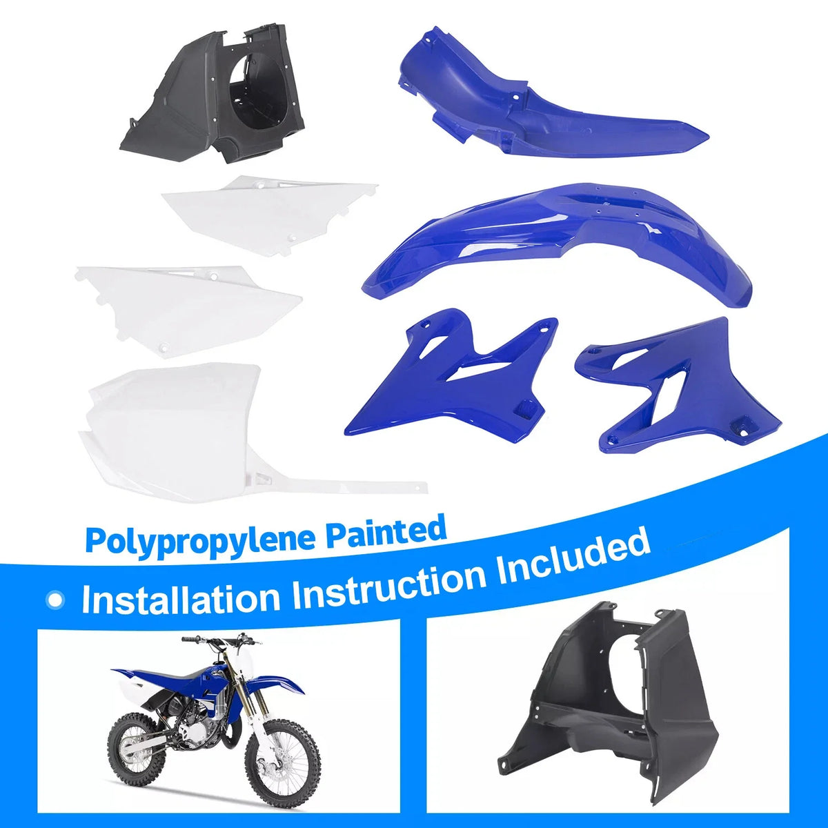 Restyle Plastics Kit Set of 4 for Yamaha YZ125 YZ250 (2002–2020) Blue