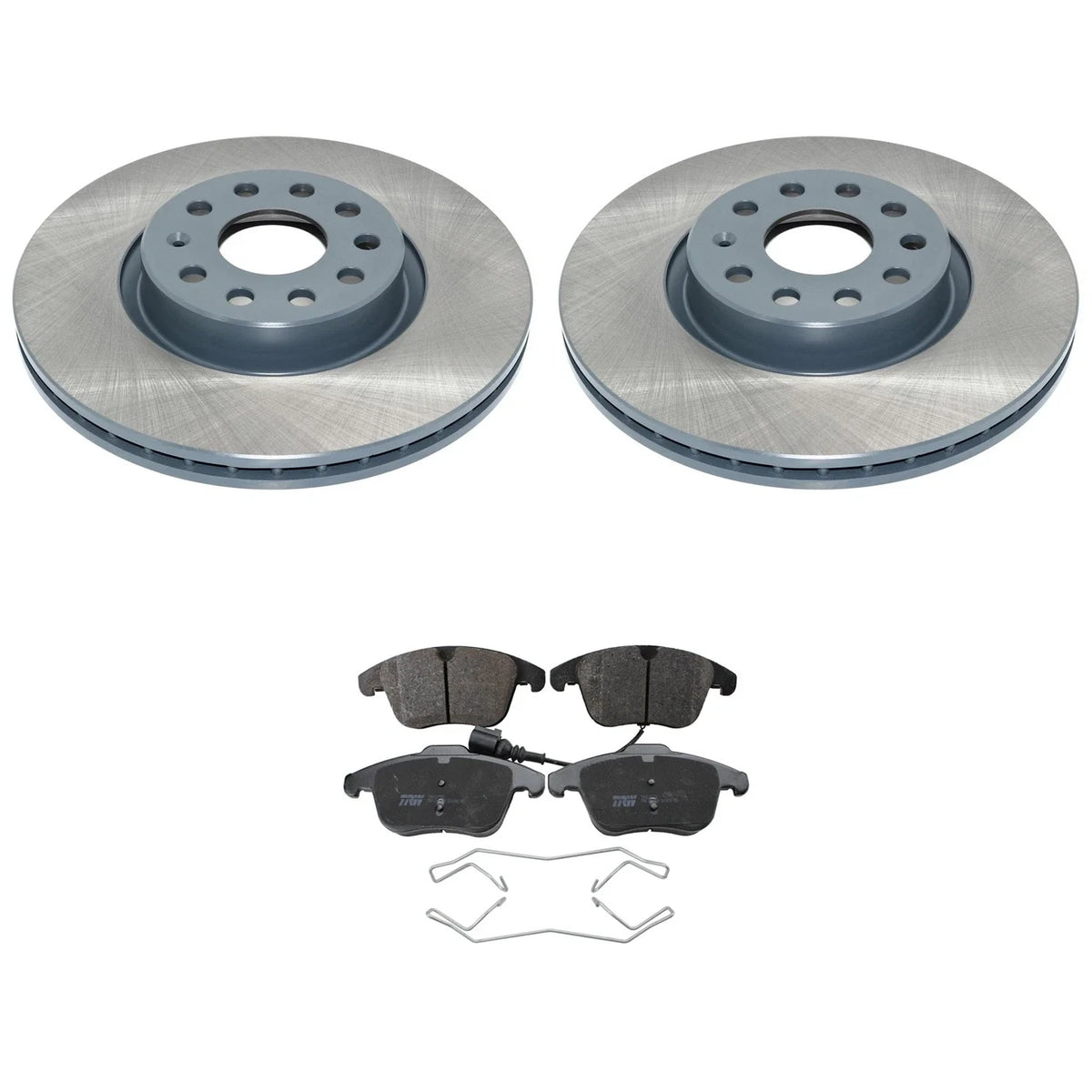 Set of 4 DuraGo Front Rotors & TRW Pro Low-Metallic Brake Pads for Passat Tiguan Q3 (2012–2021)