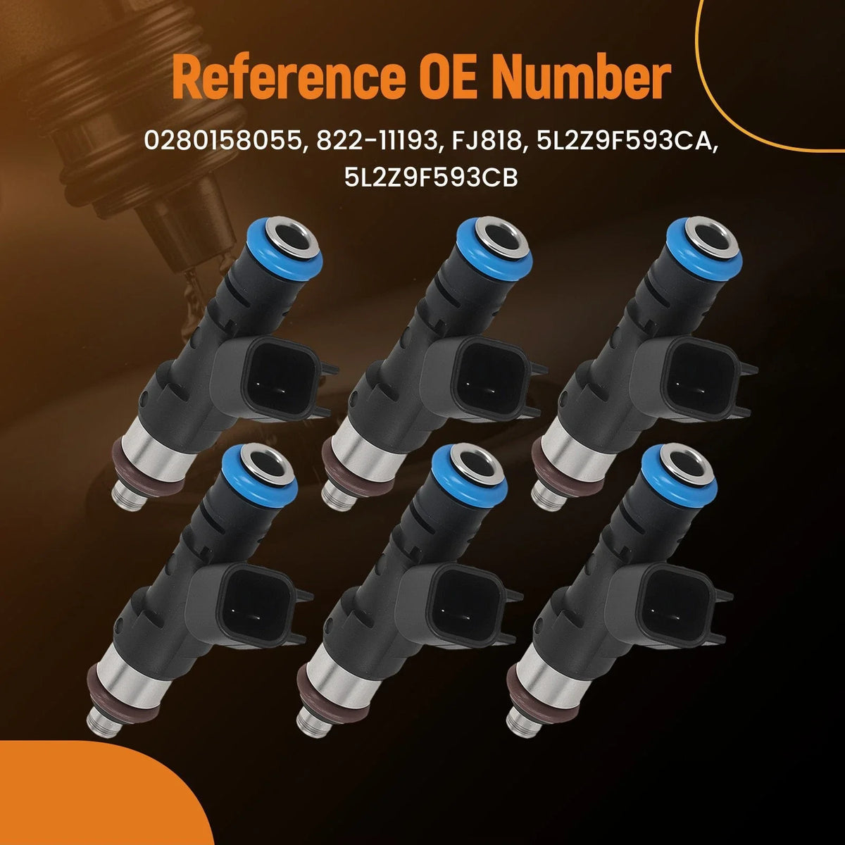 6X Fuel Injectors for Ford Ranger 4.0L V6 (2005–2011) 5L2Z9F593CA FJ818