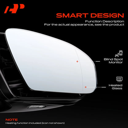 Heated Blind Spot Driver Side Mirror Glass for Hyundai Venue (2019–2023) - 87611K2320, HY1324172
