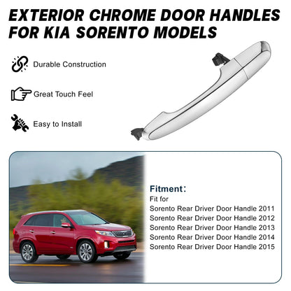 Exterior Rear Left Driver Side Chrome Door Handle for Kia Sorento (2011–2015)