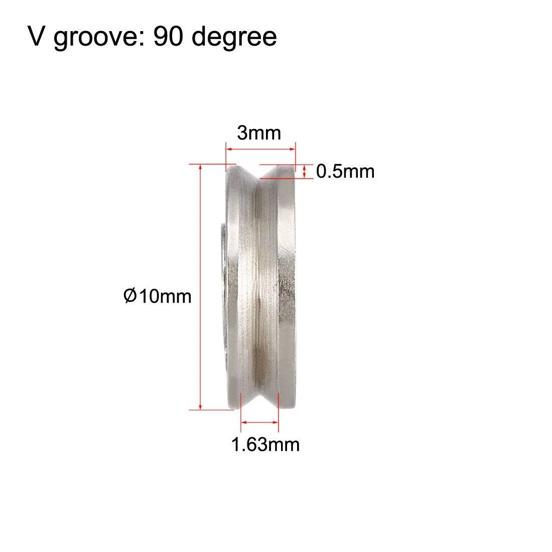 Set of 4 V-Groove Guide Pulley Rail Ball Bearings MF74ZZ