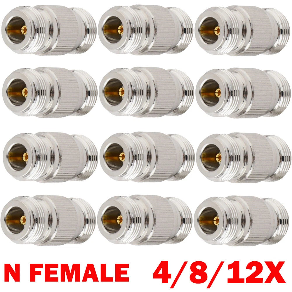 Set of 4 N-Type Female Jack to N Female Jack RF Adapter Barrel Connectors