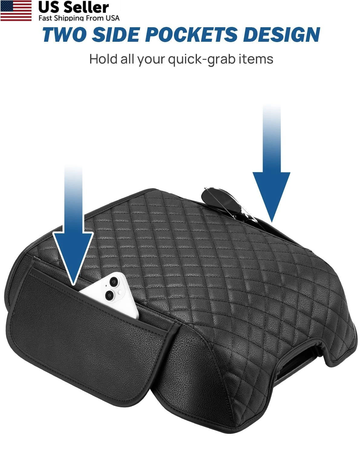 Center Console Bucket Seat for Ford F150 (2015–2020) & F250 (2017–2022) Black