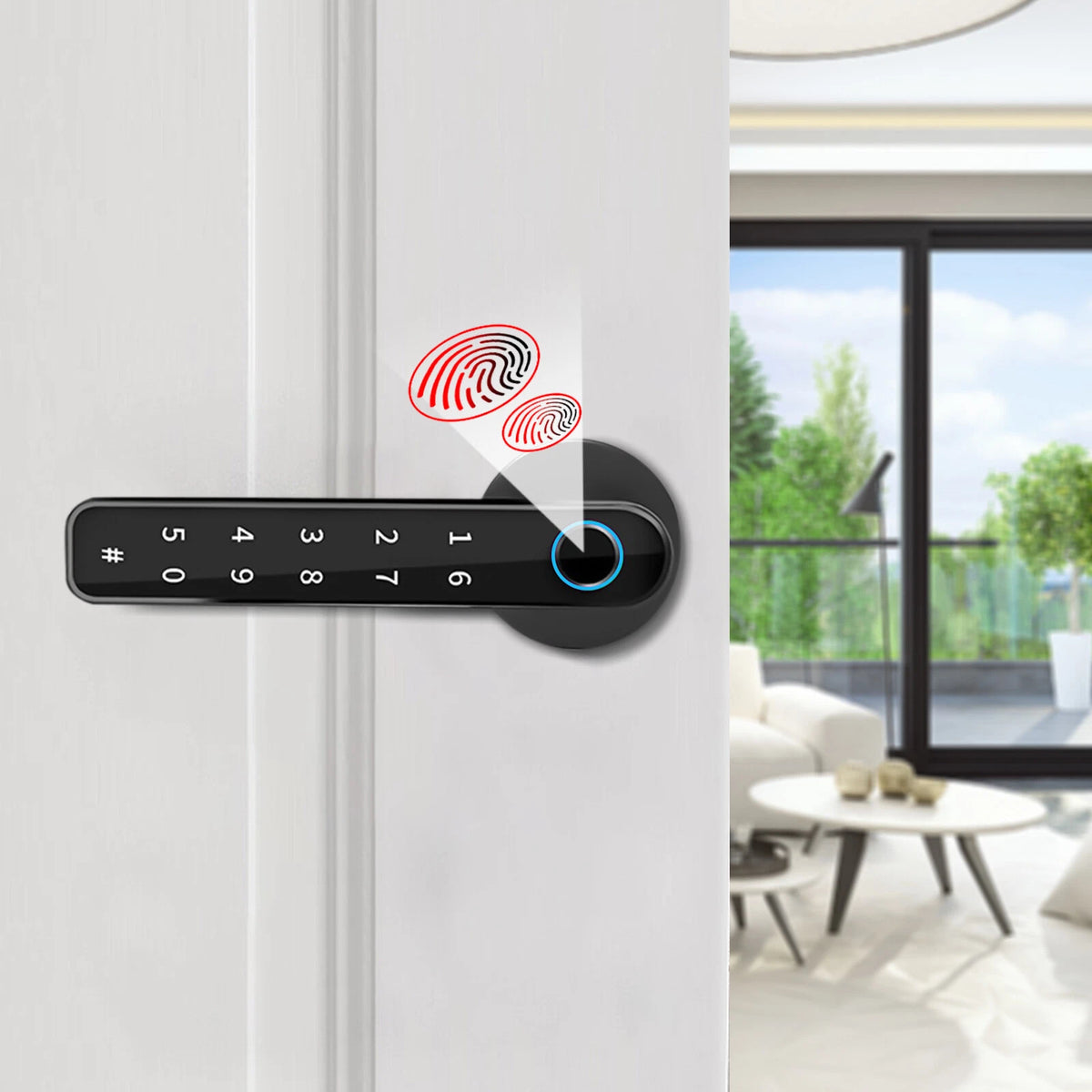 Fingerprint Smart Door Lock Handle Set for Front Door