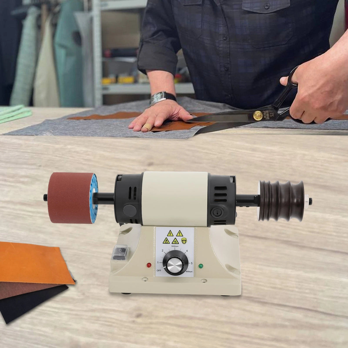Electric Leather Polishing Machine for Leather Edge Grinding (8000RPM)