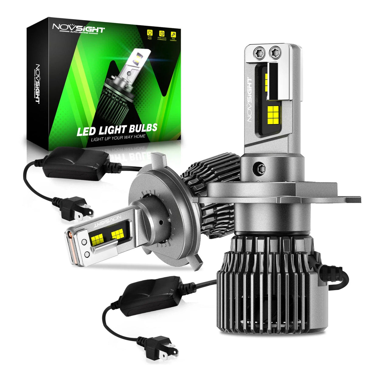2X H4 HB2 9003 LED Headlight Bulbs for 6500K 22000LM