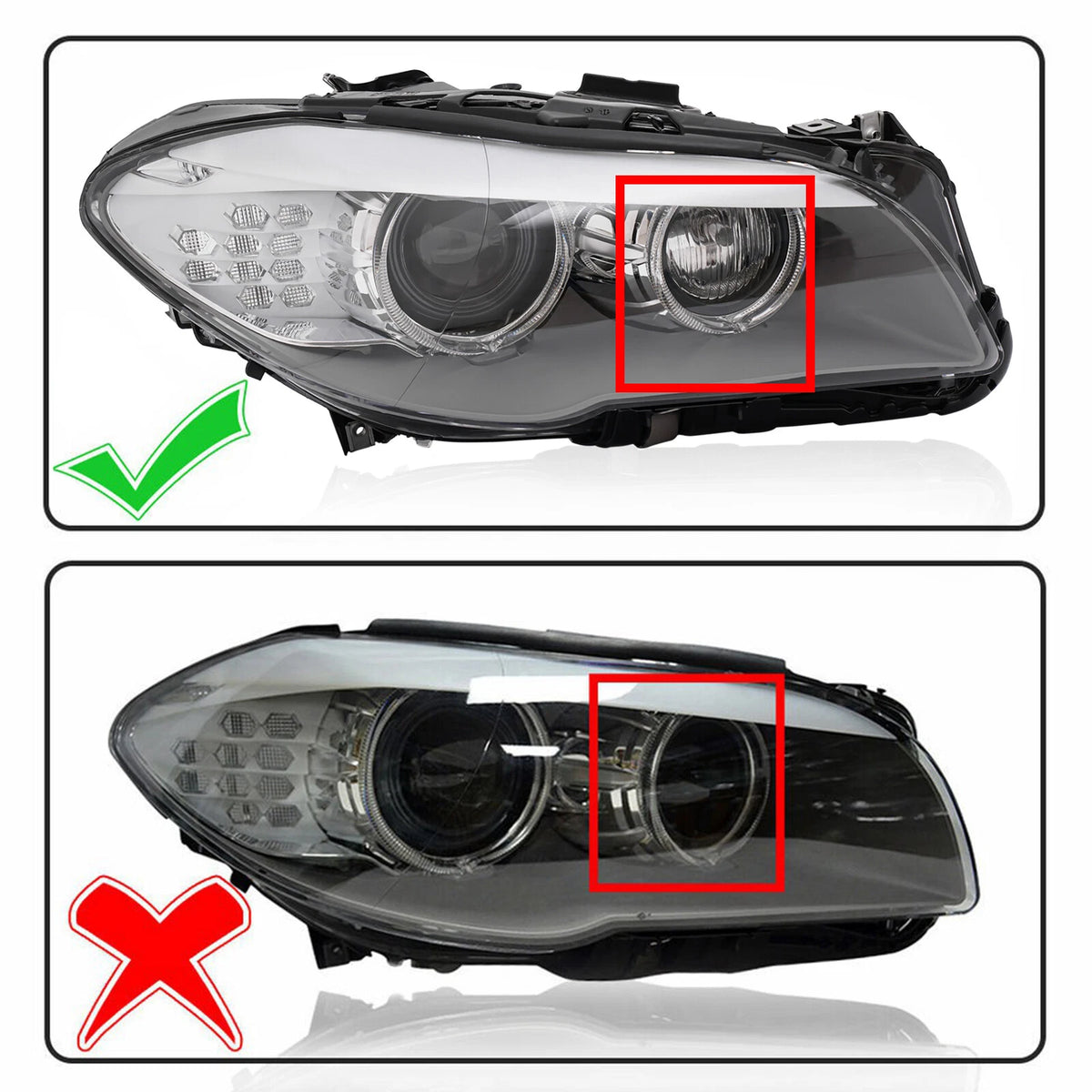 HID/Xenon Headlight Right for BMW 5 Series 528i 535i (2011–2013)