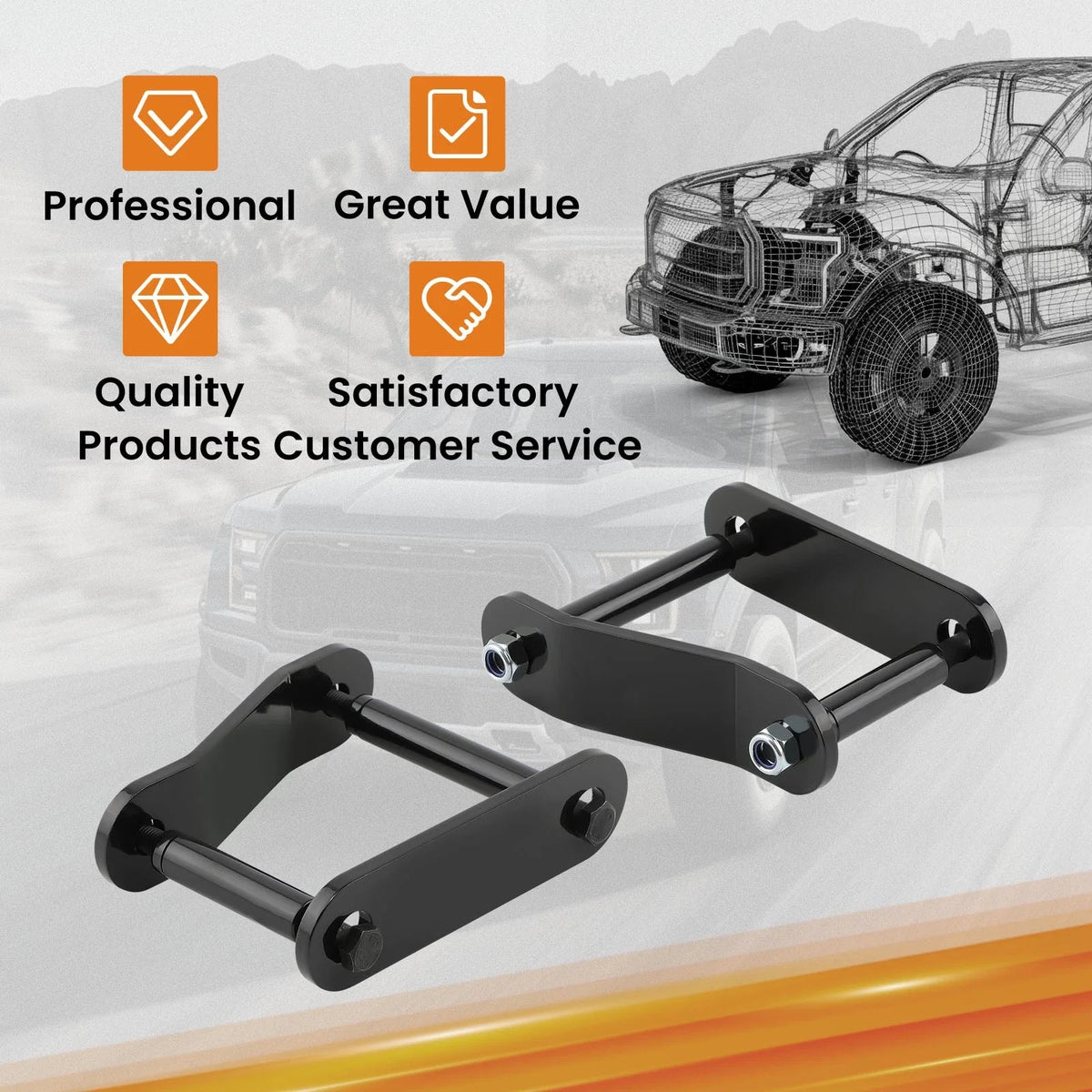 2" Rear Spring Shackles Leveling Lift Kit for Nissan Xterra (2005–2015)