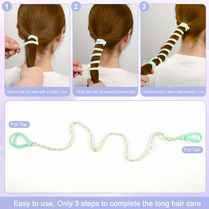 4 Pcs Spiral Hair Ties for Women (Pack of 4) - Bright Colors