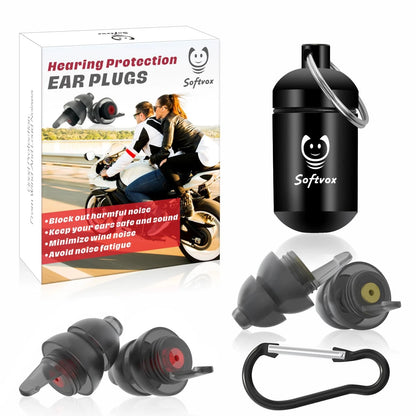 2X Motorcycle Ear Plugs for Wind Noise Reduction & Hearing Protection