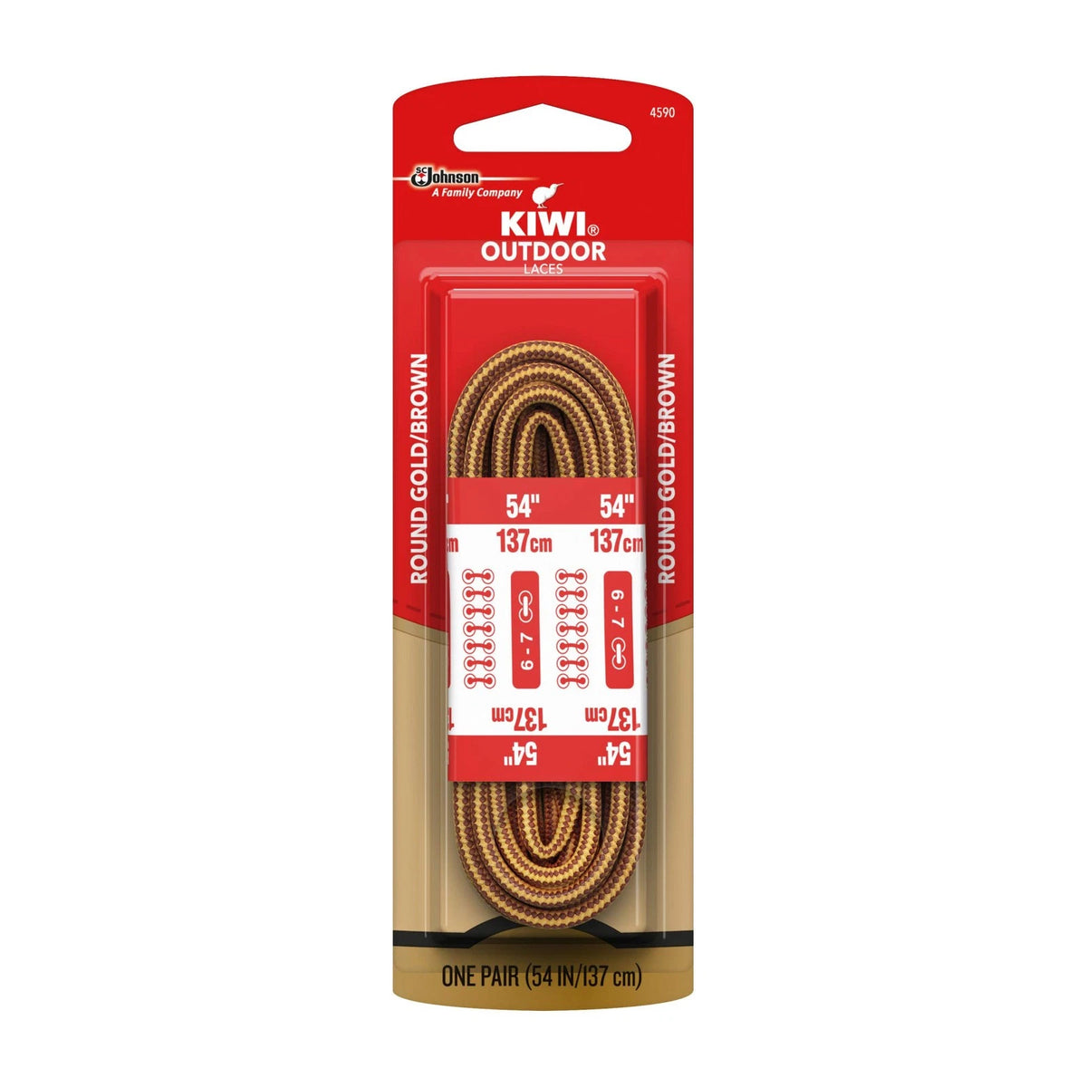 Round Laces for Outdoor Use - Gold/Brown (54 Inch)