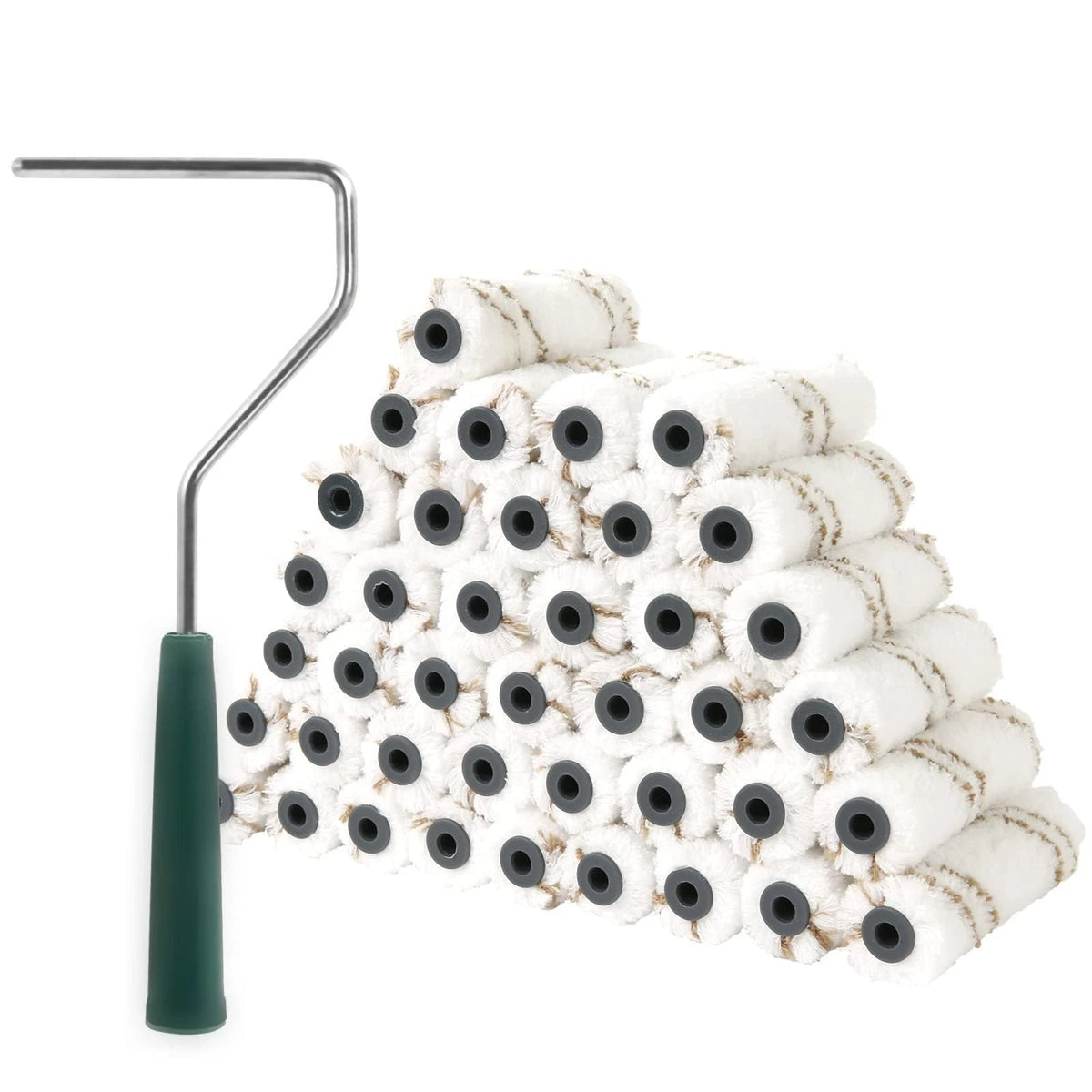 Set of 40 Microfiber Paint Roller Covers 4 Inch - White & Brown