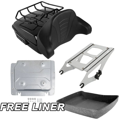 Chopped Trunk Backrest Mount Rack Base Plate for Harley Touring Glide (2014–2025)