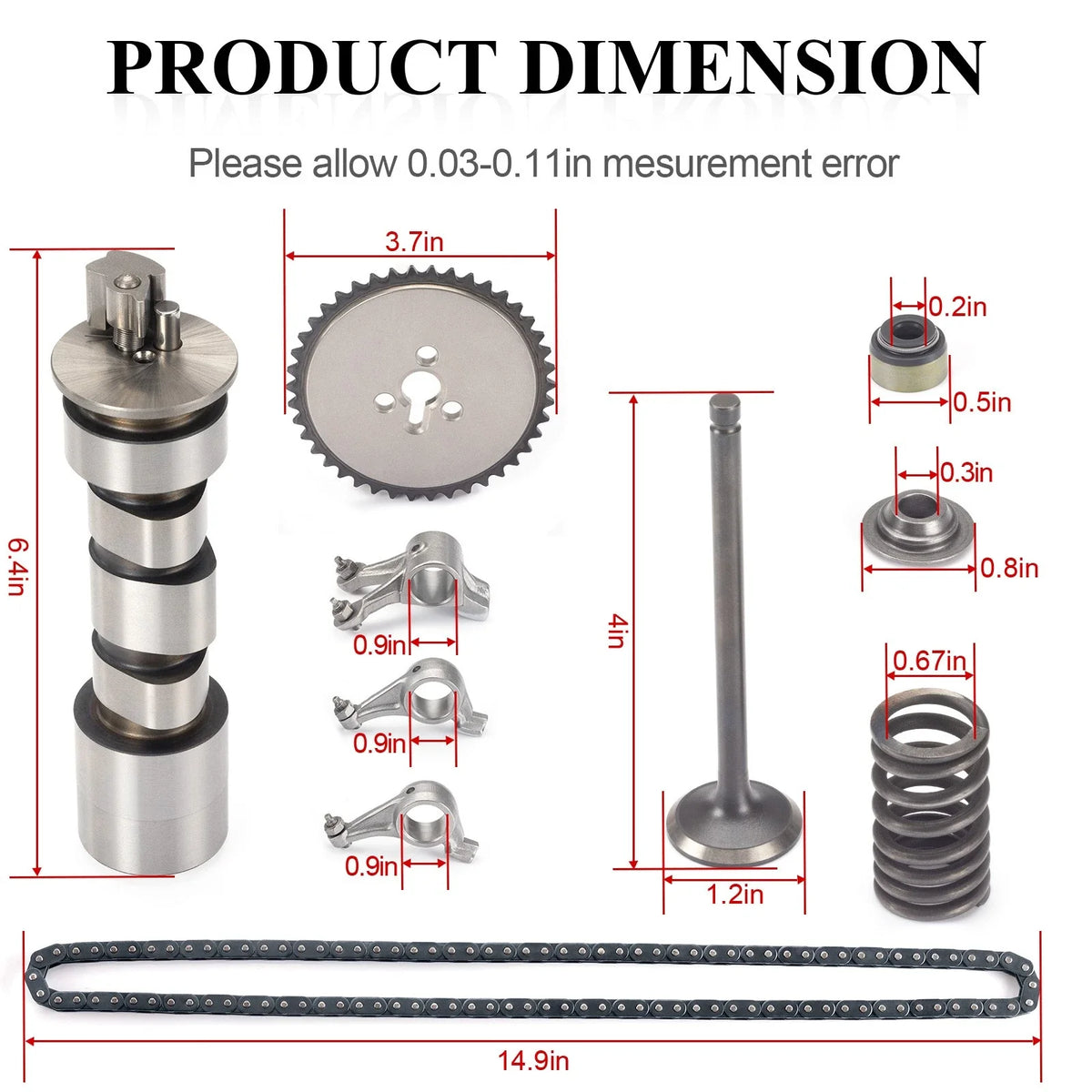 Camshaft Timing Chain Rocker Arm Valve Kit for Polaris Big Boss 500 6x6 (1998–2002)