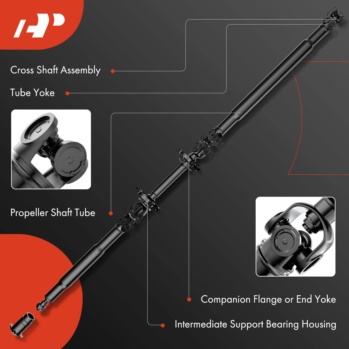 Rear Driveshaft Prop Shaft Assembly for Toyota Highlander (2014–2019) 3710048050, 976-413