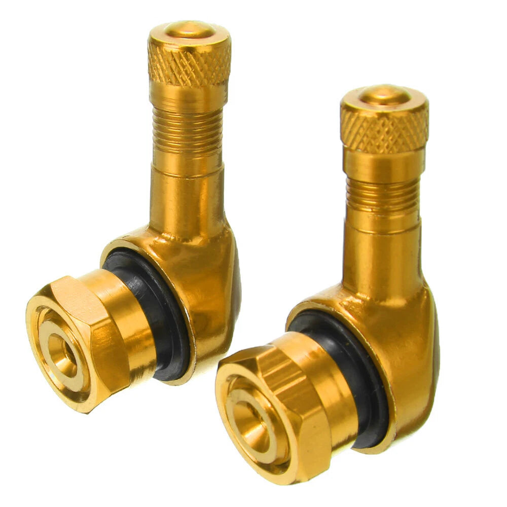 4pcs 11.3mm Tire Wheel Stem Valve for Motorcycle 90 Degree Angled Gold
