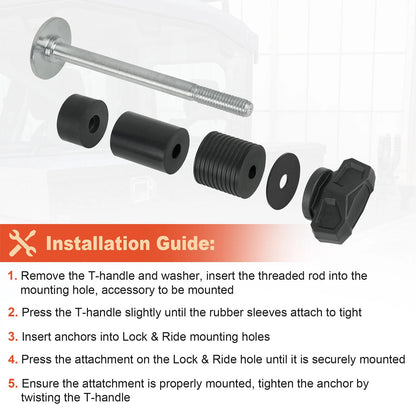 4Pcs Plunger Anchor Mounting Kit for Polaris Ranger General (Lock & Ride)