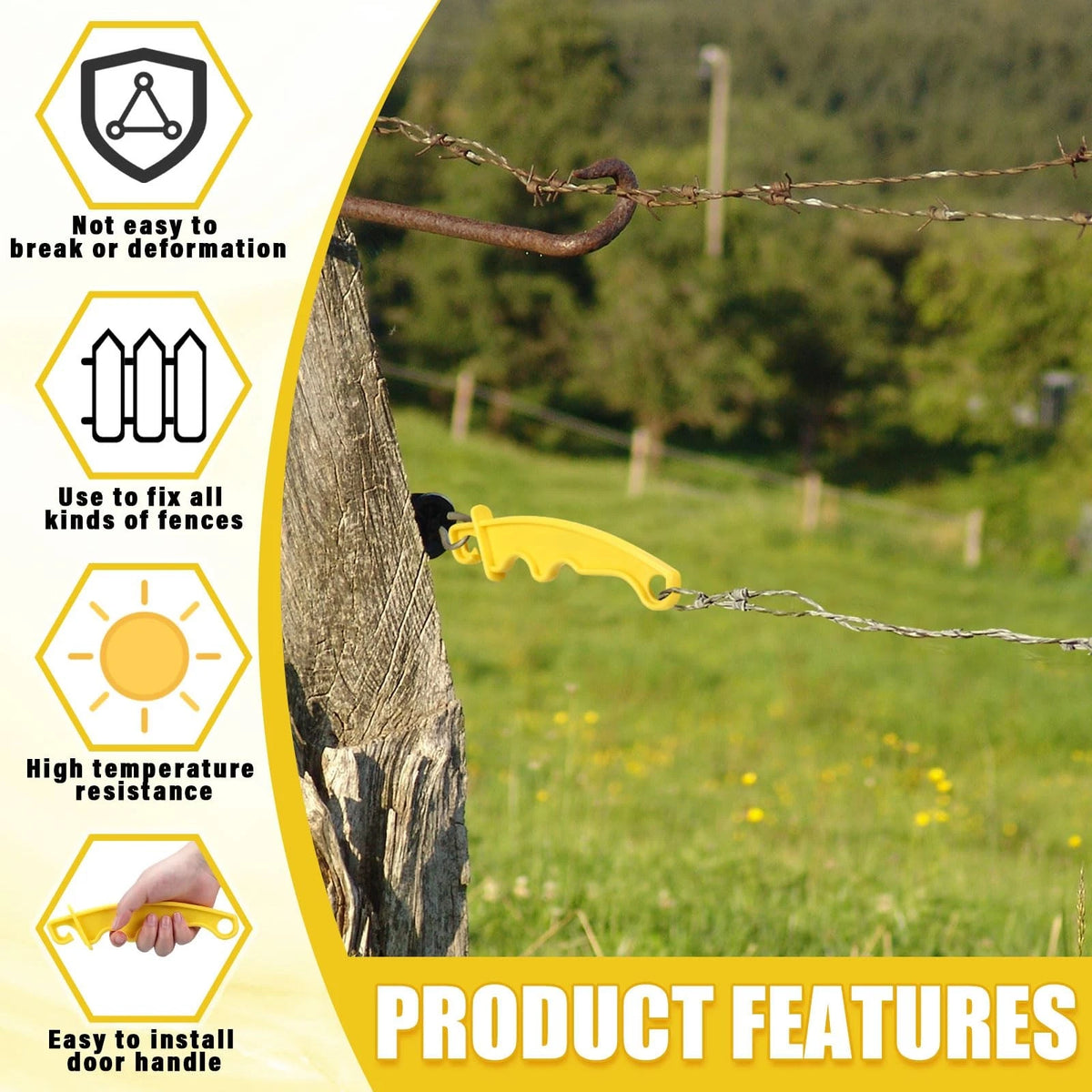 12 Pack Electric Fence Plastic Gate Handles for