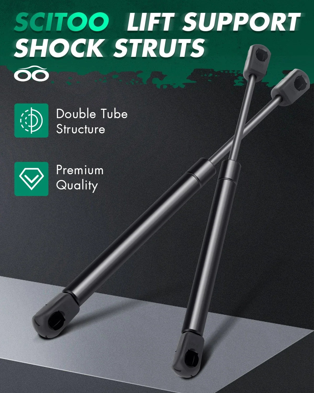 2X Rear Trunk Lift Supports Gas for Chrysler Sebring Convertible (1997–2000)