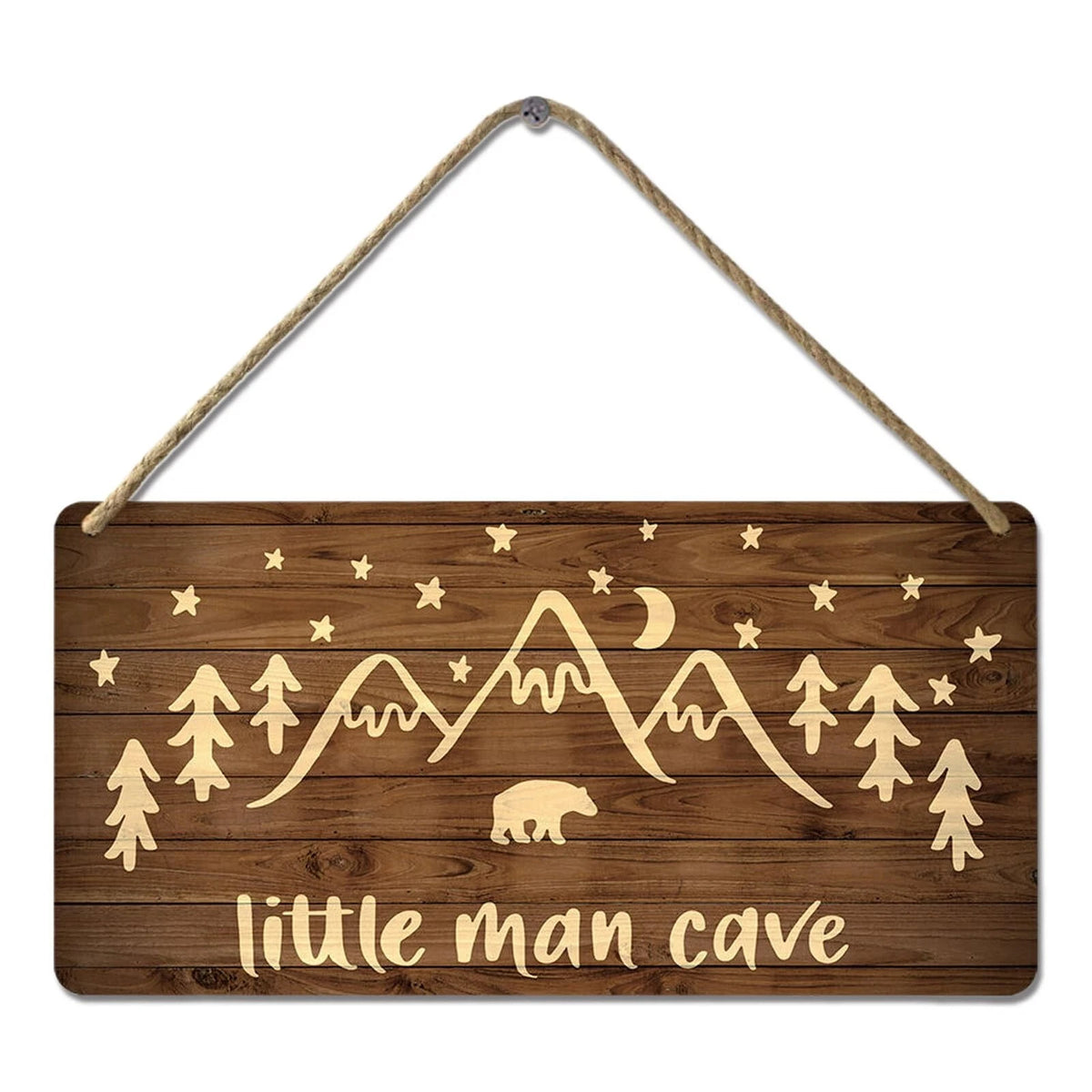 Little Man Cave Sign for Woodland Nursery (10x8 inches)