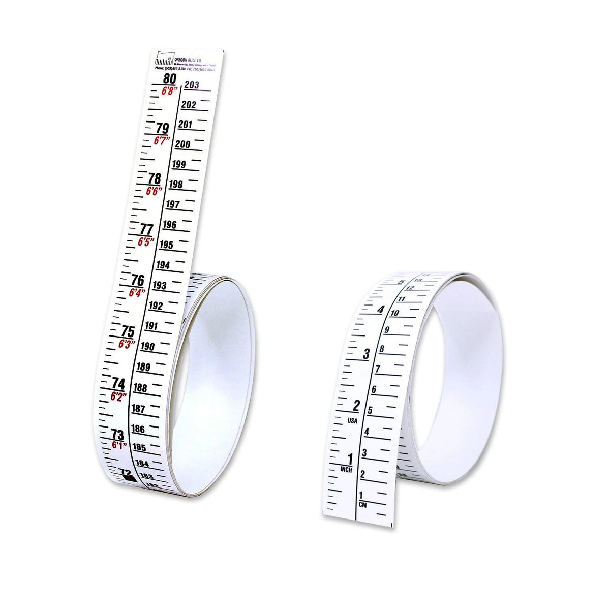 80 Inch White Fractional Metric Height Rule Measuring Tape