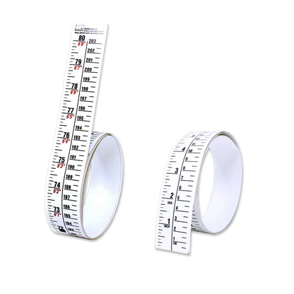 80 Inch White Fractional Metric Height Rule Measuring Tape