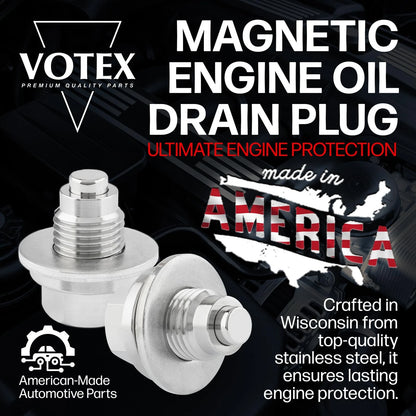 M12 X 1.25MM Magnetic Drain Plug for Automotive Applications (Made in USA)