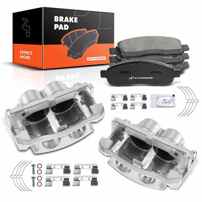 Set of 6 Front Brake Caliper & Ceramic Pads for Ford F-150 (2004–2008) - 4L3Z2B120AA, 4L3Z2B121AA, 18-B4860, 18-B4861, P-1083
