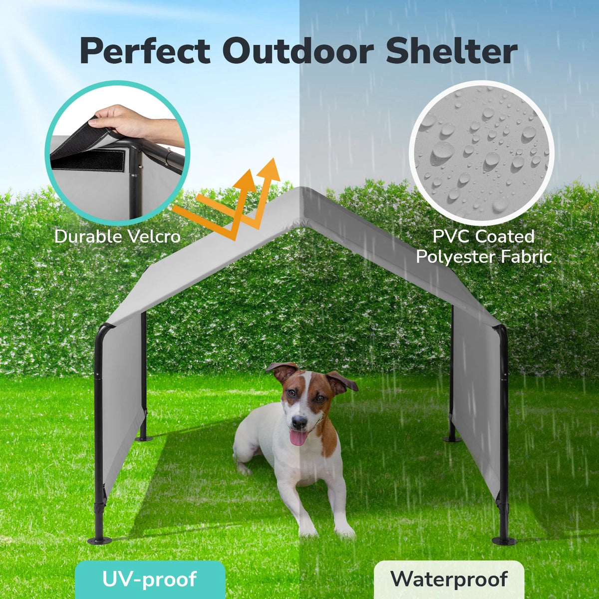 Dog Shade Shelter Canopy Tent for Outdoor Patio (4x4x3FT)