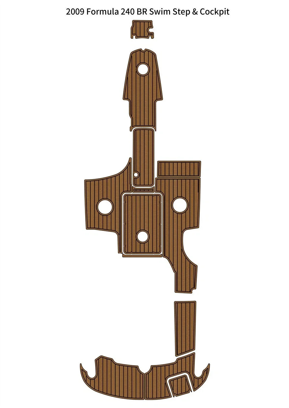 EVA Foam Teak Flooring Cockpit Mat for Formula 240 BR (2009)