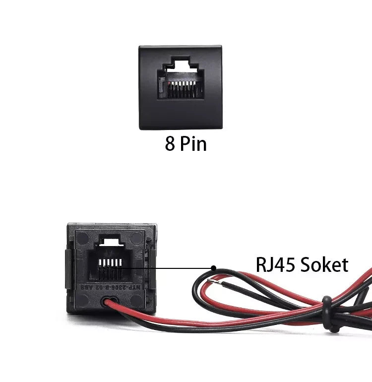 RJ45 8Pin Radio Microphone Socket for Toyota Land Cruiser 300 (2022–2025)