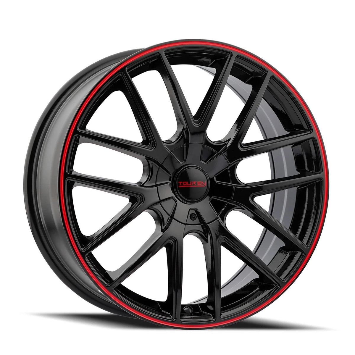 Set of 4 TOUREN TR60 Wheels 17x7.5 Gloss Black with Red Ring (3260-7709BR)