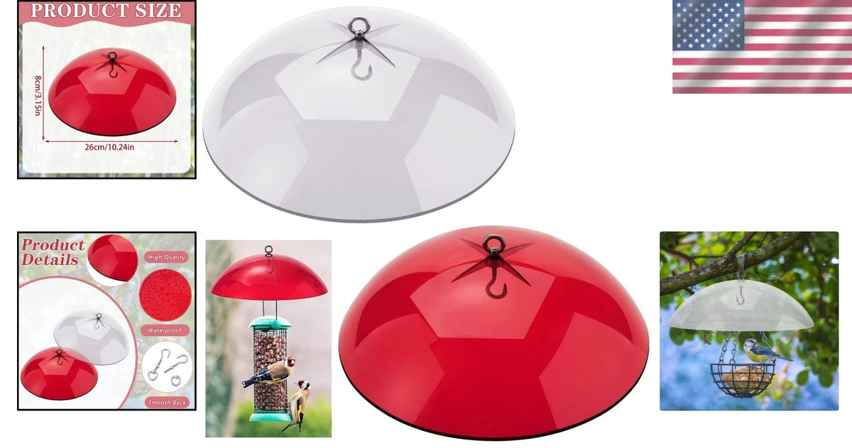 2-Pack 10-Inch Squirrel Baffles for Bird Feeders - Weatherproof Covers