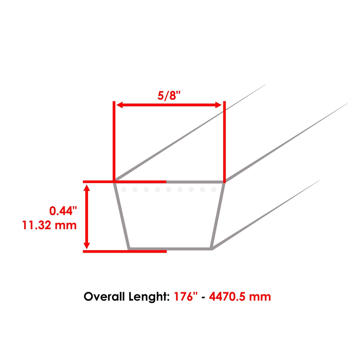 60" 72" Deck Belt for RedMax CZT60 CZT72 (BT520 - MD)
