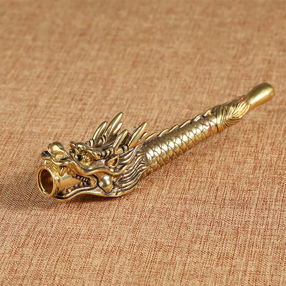 1X Handmade Dragon Brass Smoking Pipe for Tobacco and Herb
