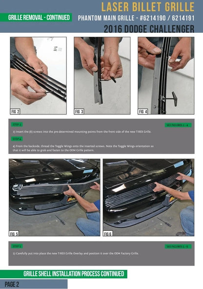 T-Rex Billet Horizontal Phantom Grille Overlay for Challenger (2015–2021) 6214190