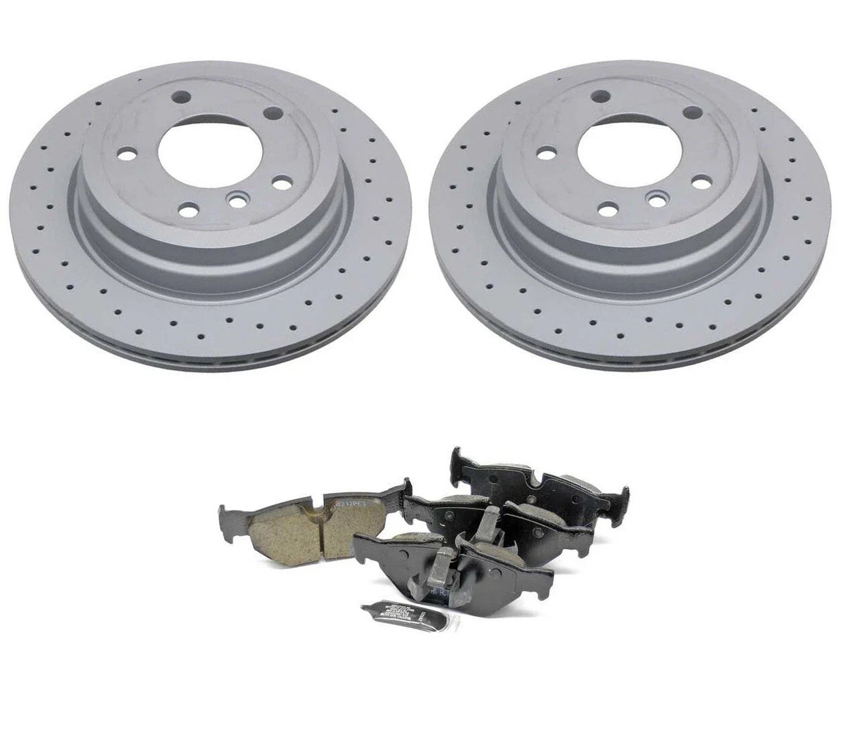 Zimmermann Rear Brake Kit for BMW E90 E91 E92 (2006–2013) - Drilled Rotors, Euro Pads
