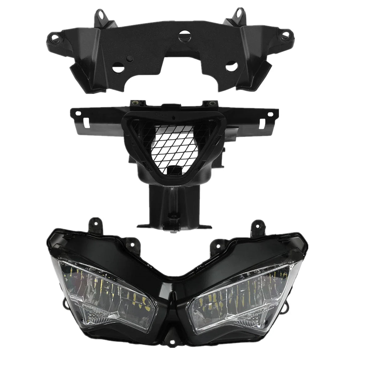 LED headlight air duct fairing & stay bracket for Kawasaki Ninja ZX6R (2019–2023)