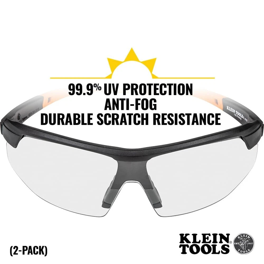 2X Safety Glasses for Klein Tools (PPE Protective Eyewear, Clear Lens)